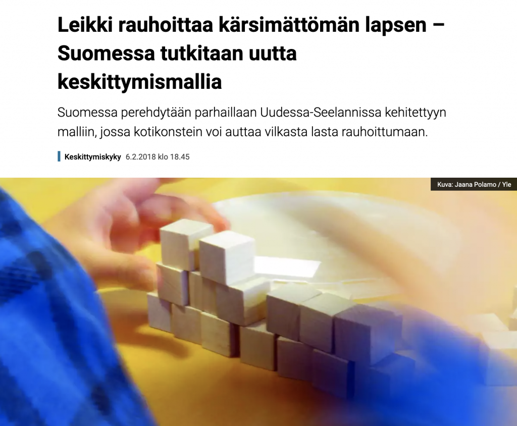 Leikitään ja keskitytään hanke Ylen uutisissa!